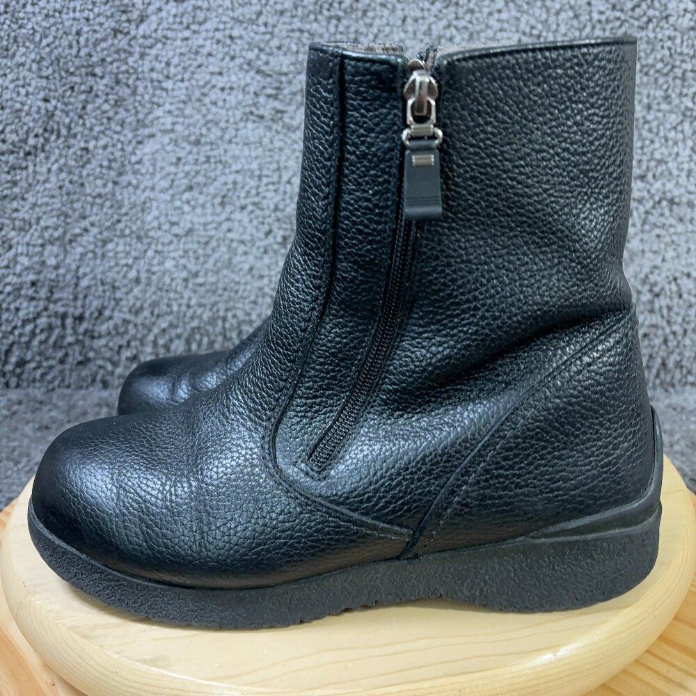Pajar Elliot Heritage Boots Womens Size 7 Black Leather Shearling Lined Canada
